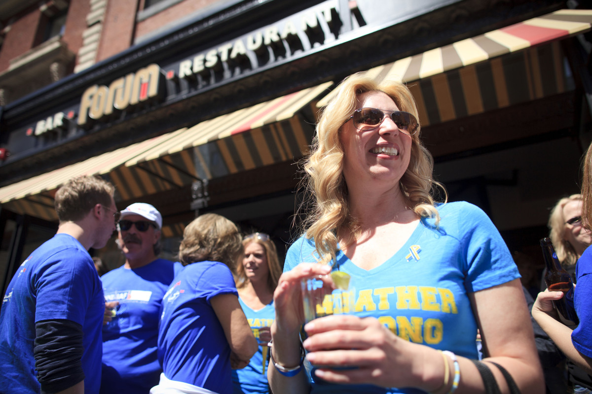 In 2014, Heather Abbott watched the race from the same spot she occupied the year before.